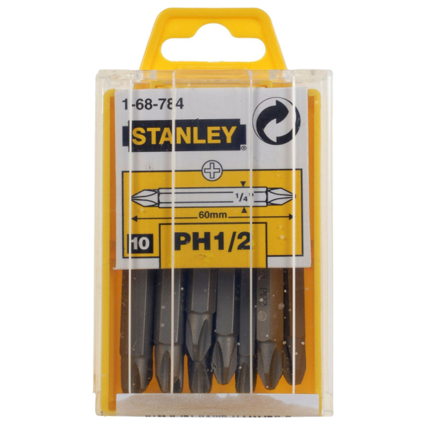 Вставка STANLEY с шестигр. хвостовиком 1/4"х60мм Phillips (упак. 10 шт.)   1-68-784