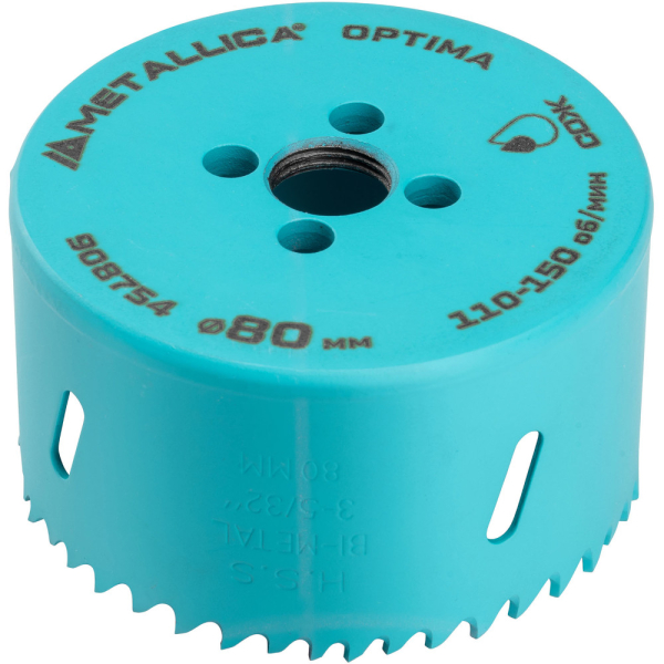 Коронка биметаллическая METALLICA Optima 80 мм 3 5/32" Vario 5/8-18UNF   908754