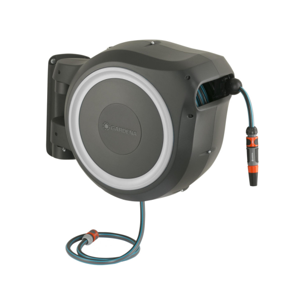 Катушка со шлангом настенная автоматическая Gardena RollUp M/L белая   18622-20.000.00