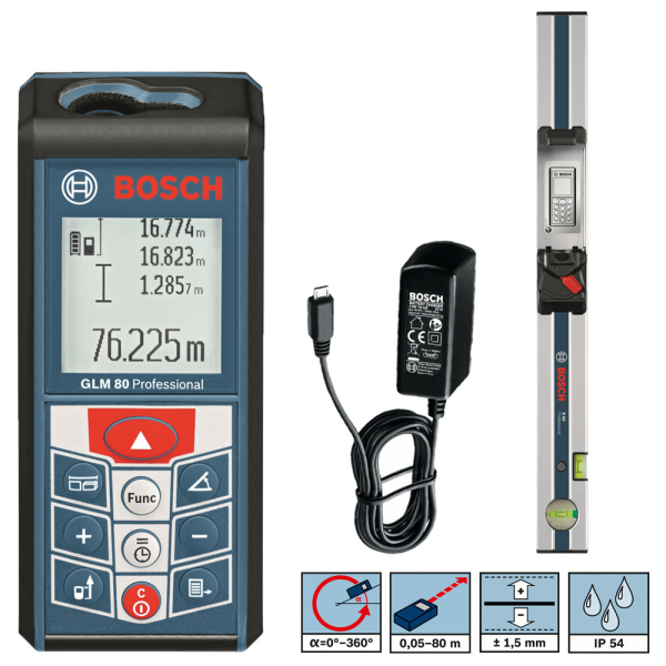 Измеритель длины BOSCH GLM 80 EU + R 60 шина     0.601.072.301