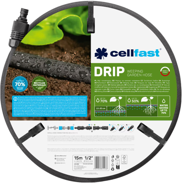 Шланг CELLFAST DRIP сочащийся 1/2" 15 м