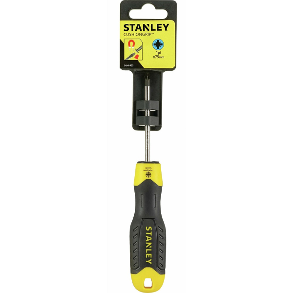 Отвертка STANLEY CUSHIONGRIP шлиц Pozidriv 1x75мм     0-64-955