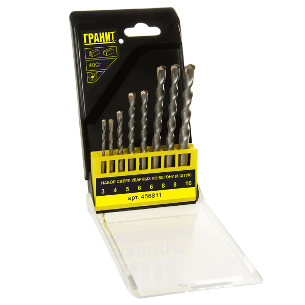 Набор сверл ГРАНИТ ударных по бетону 8шт