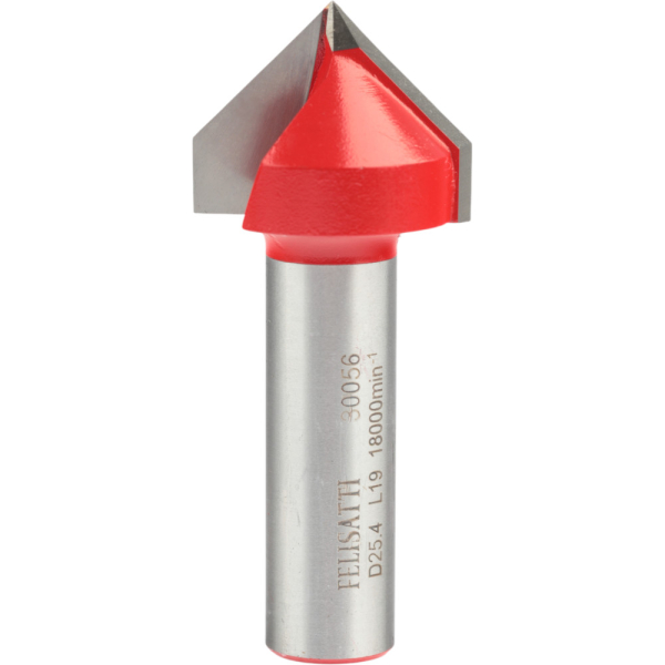 Фреза пазовая гальтельная FELISATTI V-обр. 25.4х90° хвостовик 12мм   30056