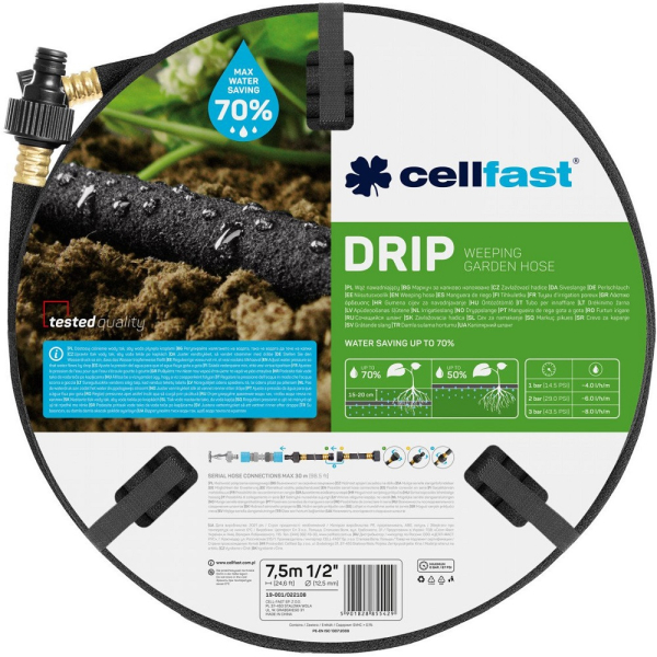 Шланг CELLFAST DRIP сочащийся 1/2" 30 м   19-004
