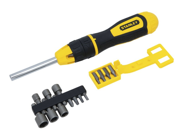 Отвертка STANLEY MILTIBIT c храповым механизмом с 20-ю вставками     STHT0-62574