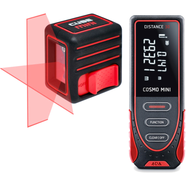 Набор ADA: Лазерный уровень CUBE MINI BASIC EDITION (А00461) + дальномер COSMO mini (А00410) А00585