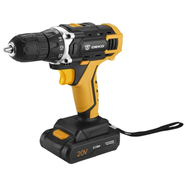 Дрель аккумуляторная DEKO DKCD 20 FU-Li 20v 1*1.5Ah Li-Ion   063-4102   