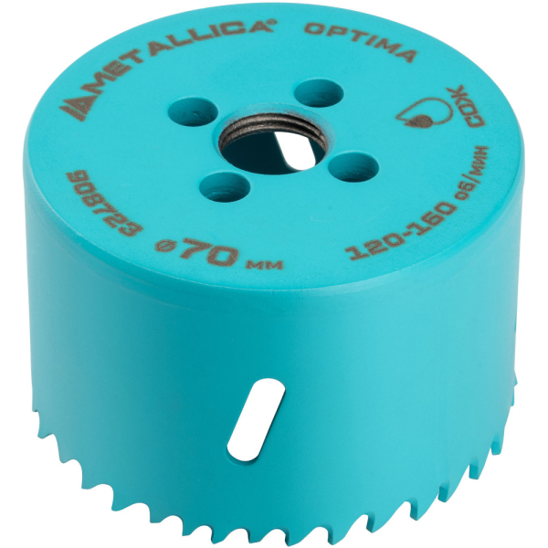 Коронка биметаллическая METALLICA Optima 70 мм 2 3/4" Vario 5/8-18UNF   908723