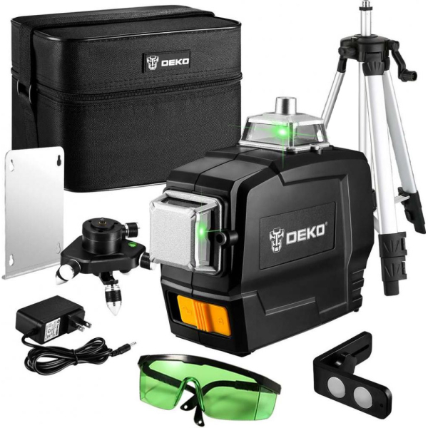 Лазерный уровень DEKO DKLL12 PG1 360/3 SET2 самовыравнивающийся   065-0235 
