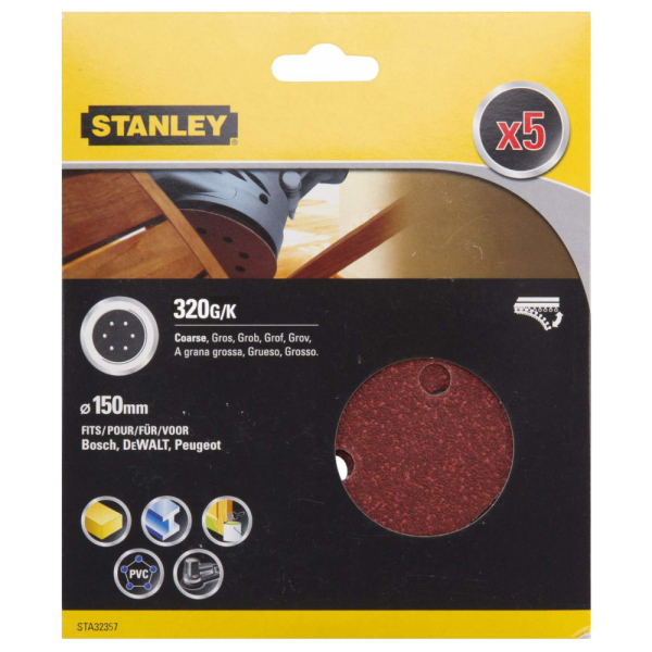 Круг шлифовальный STANLEY d-150 мм К-320     STA32357
