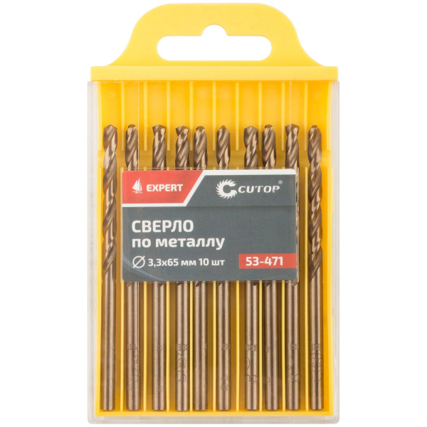 Сверло Cutop EXPERT 3,3*65 по металлу 10 шт   53-471