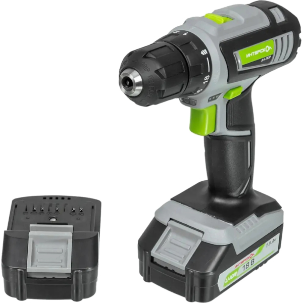 Дрель аккумуляторная Интерскол ДА-18 ЭР кейс Домашний мастер