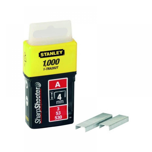 Скобы для степлера STANLEY LIGHT DUTY тип ''А'' 4мм*1000шт  1-TRA202T
