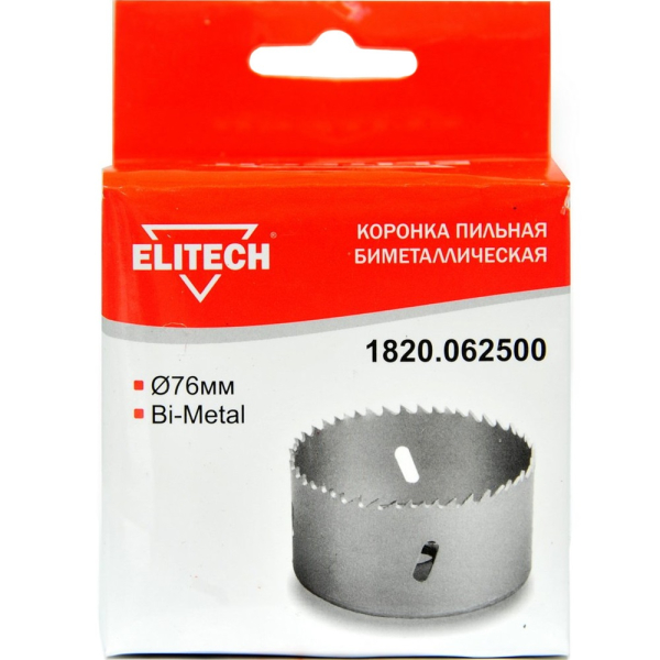 Цифенбор биметаллический ELITECH 76 мм   1820.062500