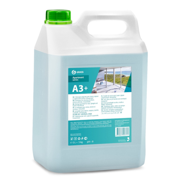 Средство моющее GRASS А3+ для стекол, зеркал и кафельной плитки 5кг   125261