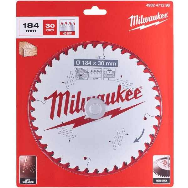 Диск п/п Milwaukee 184*30*40 мм  дерево