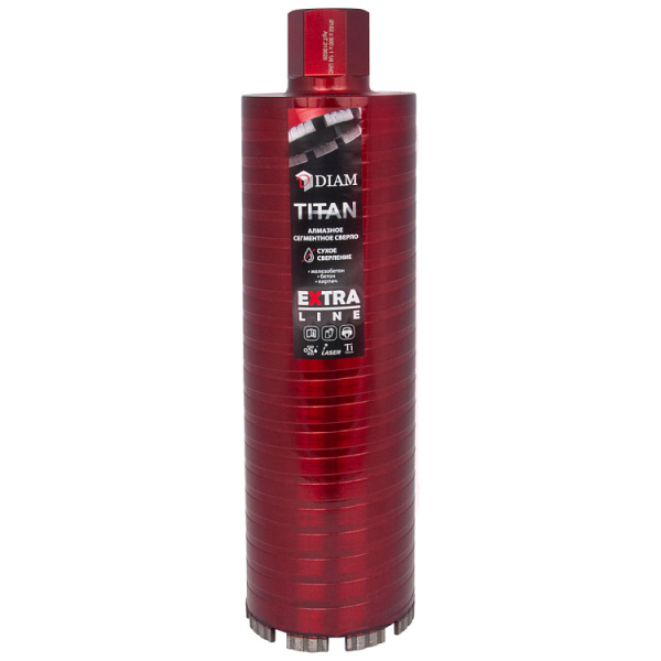 Коронка алмазная DIAM 62x450 мм Extra Line Titan сегмент.   313033