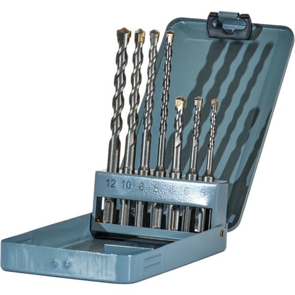 Набор буров по бетону SDS-plus METALLICA Optima 5,6,8х110мм 6,8,10,12х160мм, 7шт кейс  906446  