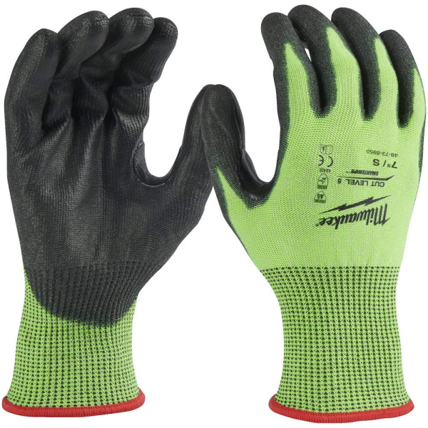 Перчатки защитные Milwaukee Hi-Vis Cut level 5/E, S/7