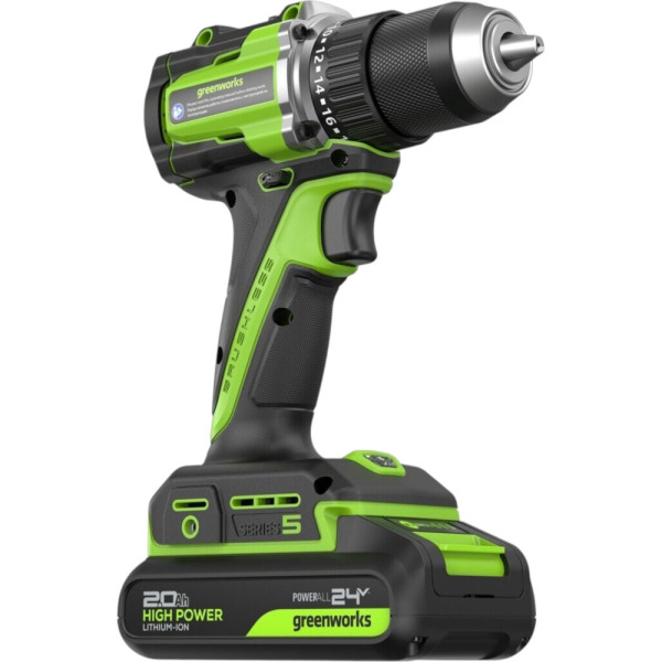 Дрель-шуруповерт аккумуляторный GREENWORKS DD560 24 V 2Ач   3708407CUC