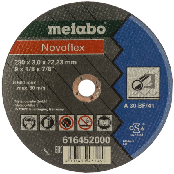 Диск абразивный Metabo Novoflex 230*22*3.0 металл 16452