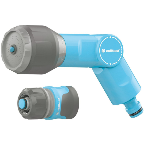 Пистолет для полива CELLFAST IDEALLINE VARIANT 1/2" многофункциональный с коннектором автостопом