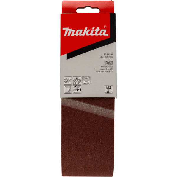 Лента шлифовальная Makita 76*533 K-80   P-37194