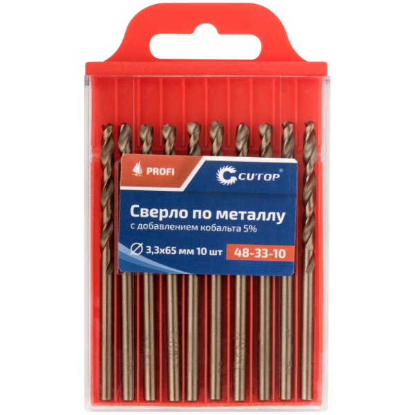 Сверло Cutop Profi 3,3*65 по металлу 10 шт   48-33-10