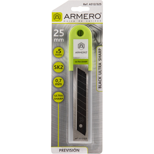 Лезвие ARMERO сегментное 25 мм Black (5 шт.)   A512/325