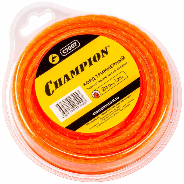 Леска CHAMPION Twisted Square 3,0*25 м (витой квадрат)   C7007
