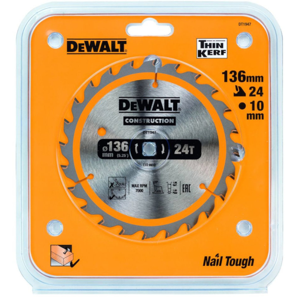 Диск п/п DEWALT DT 1947   136*10*24