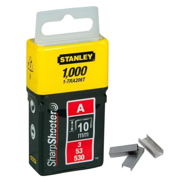 Скобы для степлера STANLEY LIGHT DUTY тип ''А'' 10мм*1000шт  1-TRA206T