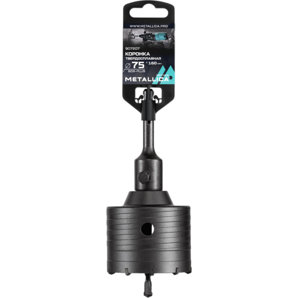 Коронка тв.спл.SDS-plus METALLICA Optima 75x160/100 мм,h=50мм,М22,0х2,0 мм с адаптером   907207