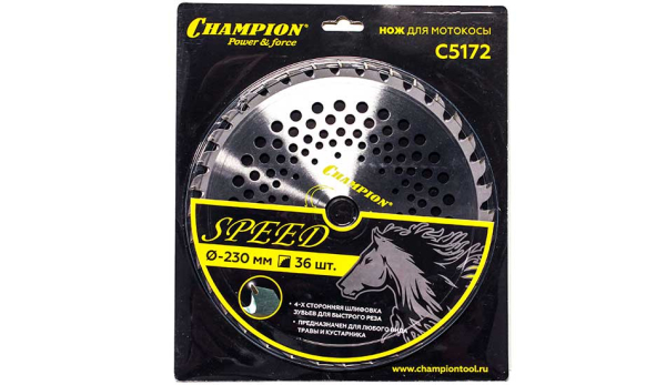 Нож CHAMPION для триммера 36 зубчатый d=230*25.4mm  твердосплавные зубцы   C5172