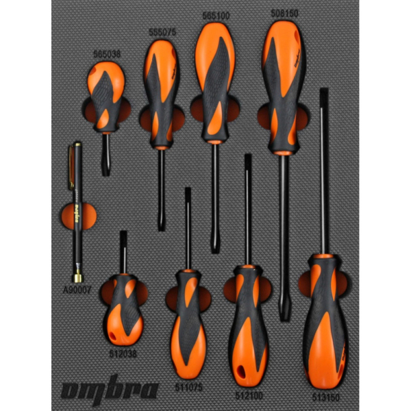 Набор отверток стержневых OMBRA Basic в EVA ложементе (9 пр.)   OMT9STE