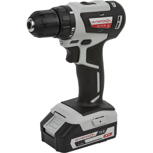 Дрель аккумуляторная Интерскол ДА-10/18 В МиниМАКС (2 аккум. 18v 1.5Ah Li-Ion, ЗУ, кейс)