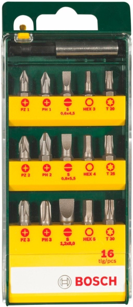 Набор бит BOSCH PROMOLINE из 15 штук + держатель   2.607.019.453