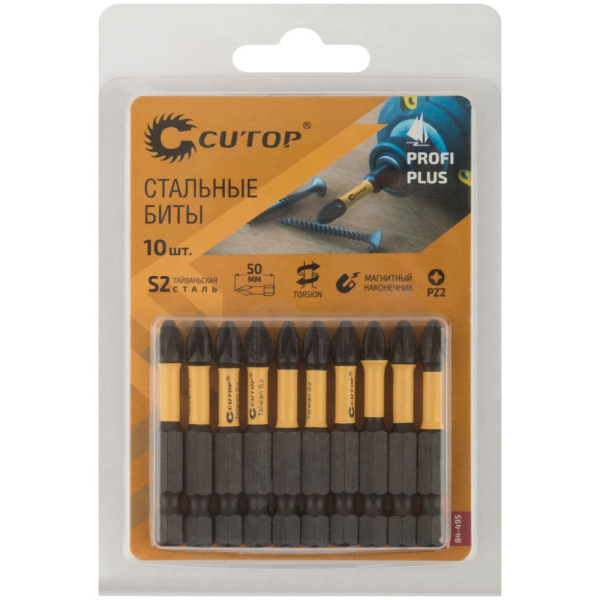 Набор бит Cutop PROFI PLUS торсионных (50 mm,PZ2) 10 шт   84-495