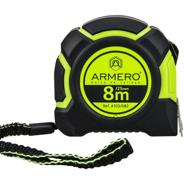 Рулетка ARMERO с фиксатором 8м*25мм   A103/082
