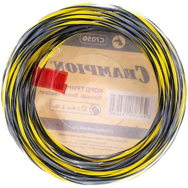 Леска CHAMPION Tornado 2.4мм*15м (витой квадрат)   C7050