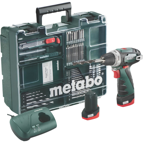 Дрель аккумуляторная Metabo PowerMaxx BS Basic Set с набором оснастки   600080880