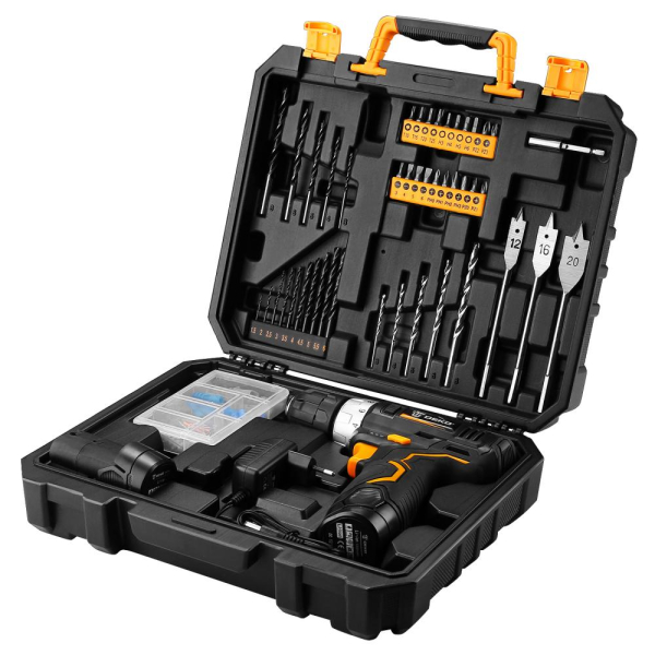Дрель аккумуляторная DEKO GCD12DU3 SET5 Li-I в кейсе + набор инструментов 92 шт   063-4148