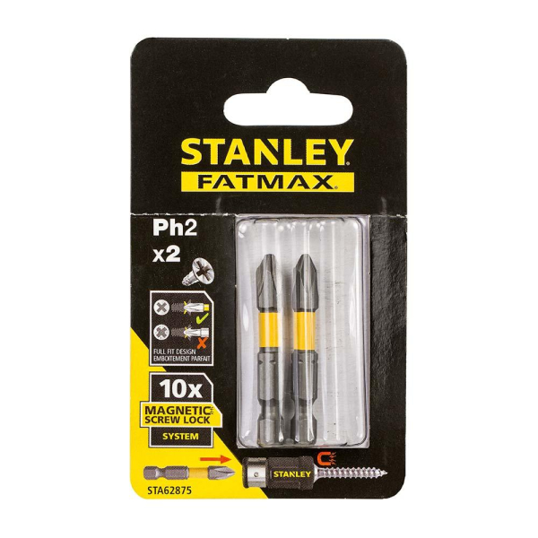 Набор бит STANLEY FatMax MagnetScrLock PH 2*50мм из 2 штук  STA62875