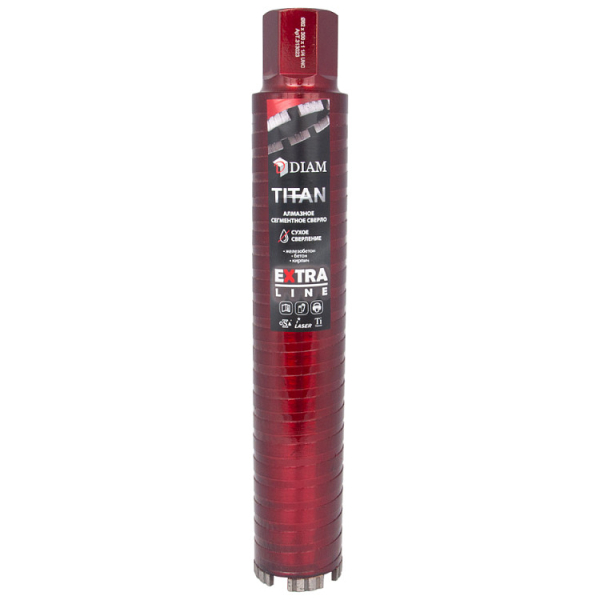 Коронка алмазная DIAM 52*300 (1 1/4") UNC Extra Line Titan   313022