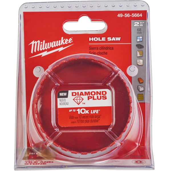 Коронка алмазная Milwaukee Diamond Plus 68мм