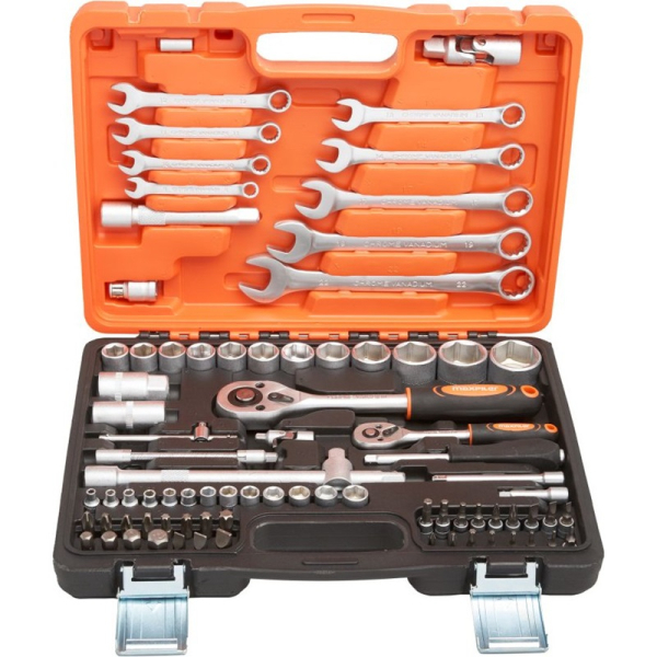 Набор инструмента MAXPILER MXT-82-SET (82 предмета, 1/2" и 1/4", CrV)   MXT-82-SET