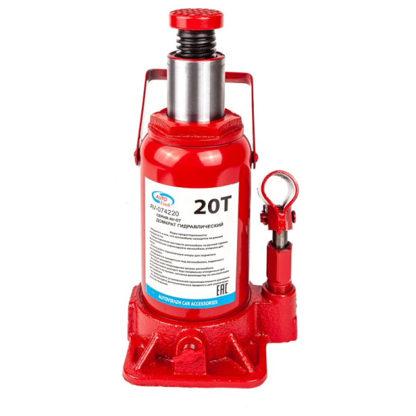 Домкрат AUTOVIRAZH гидравлический бутылочный 20 т в коробке   AV-074220
