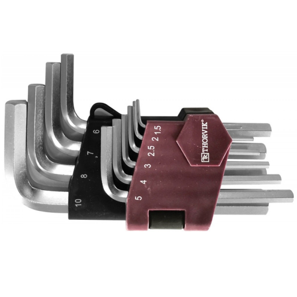 Набор ключей THORVIK торцевых шестигранных коротких, H1.5-H10, 10 предметов   HKS10S