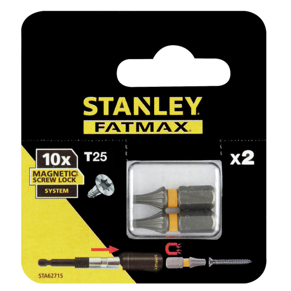 Набор бит STANLEY FatMax MagnetScrLock T 25*25мм из 2 штук  STA62715
